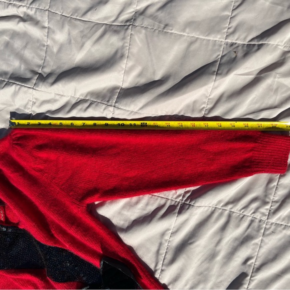 Vintage I B Diffusion Bright Red Christmas Sweater, Silk/Angora blend, Size S - Picture 11 of 15